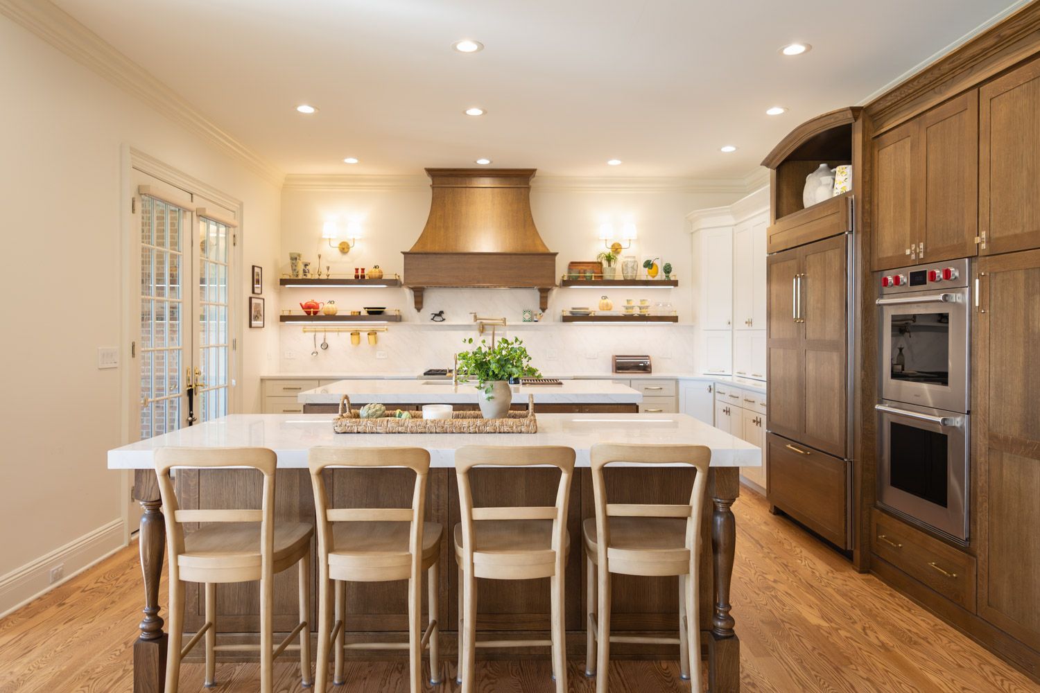spacious dual island kitchcen