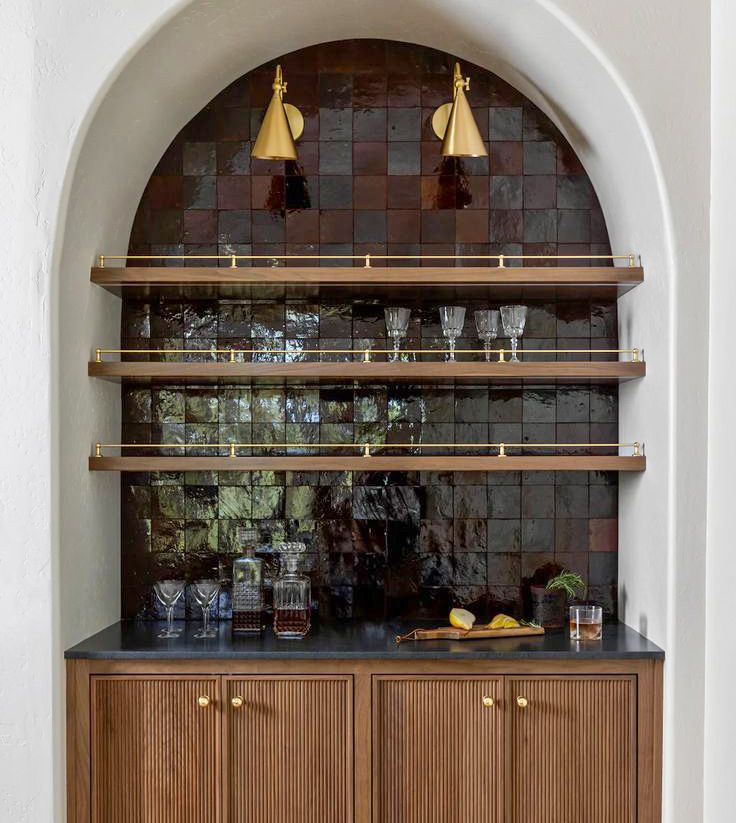 home bar zellige tile