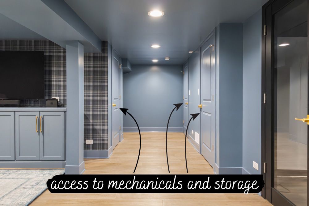 basement remodel mechanical access doors